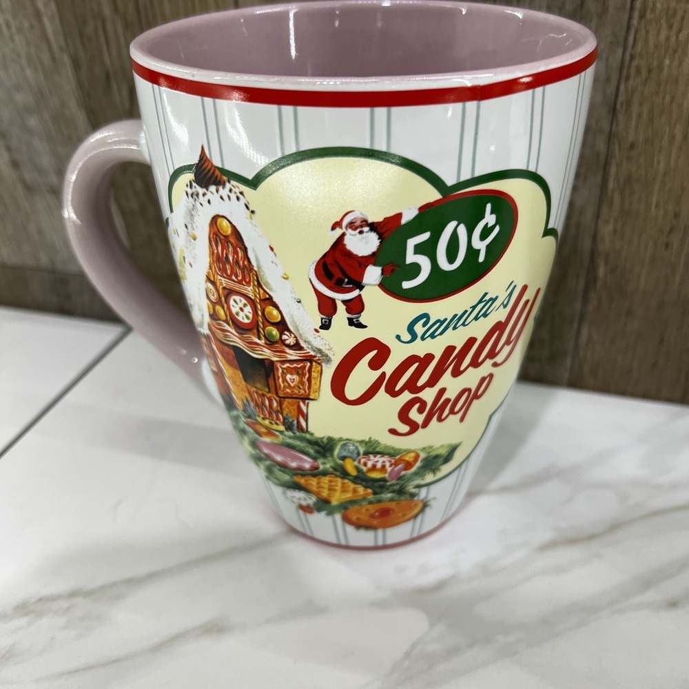 Jumbo Mug Fabulous Home Santa's Candy Shop Christmas Ceramic Coffee Tea Cocoa
